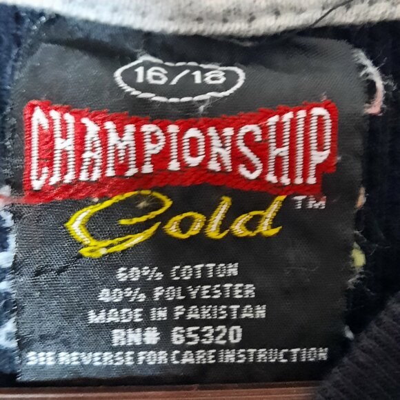 Waffle Knit HOOPS BASKETBALL Long Sleeve Graphic Tee, Championship Gold, Layers - Picture 3 of 7